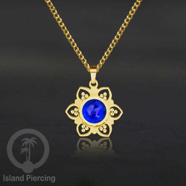 Steel Charm Chain Necklace with Epoxy, Kalung Liontin Stainless warna Gold dengan Resin