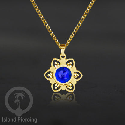 Steel Charm Chain Necklace with Epoxy, Kalung Liontin Stainless warna Gold dengan Resin
