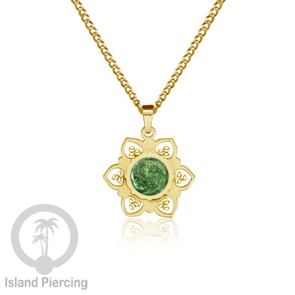 Steel Charm Chain Necklace with Epoxy, Kalung Liontin Stainless warna Gold dengan Resin