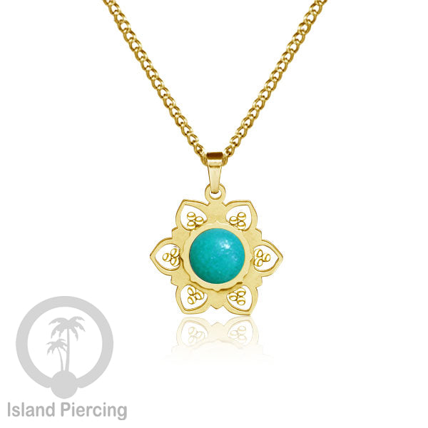 Steel Charm Chain Necklace with Epoxy, Kalung Liontin Stainless warna Gold dengan Resin