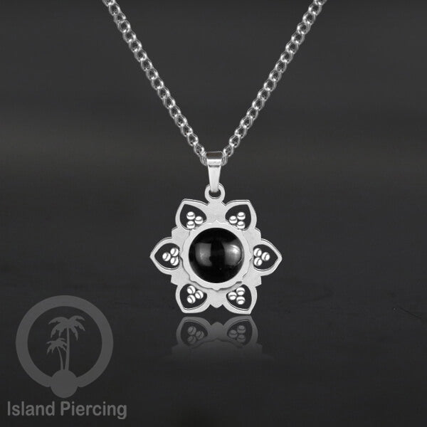 Steel Charm Chain Necklace with Epoxy, Kalung Liontin Stainless warna Silver dengan Resin