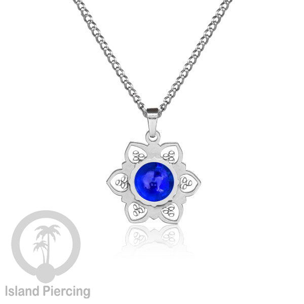 Steel Charm Chain Necklace with Epoxy, Kalung Liontin Stainless warna Silver dengan Resin