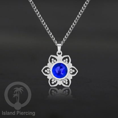 Steel Charm Chain Necklace with Epoxy, Kalung Liontin Stainless warna Silver dengan Resin