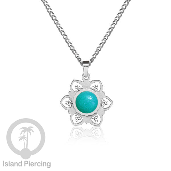 Steel Charm Chain Necklace with Epoxy, Kalung Liontin Stainless warna Silver dengan Resin