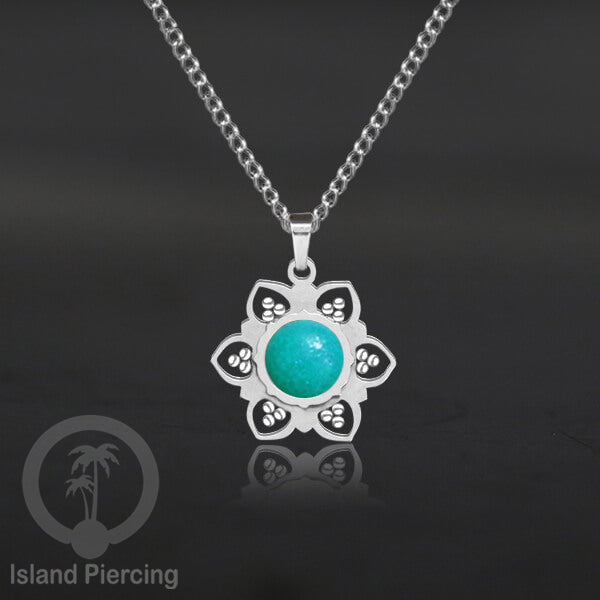 Steel Charm Chain Necklace with Epoxy, Kalung Liontin Stainless warna Silver dengan Resin