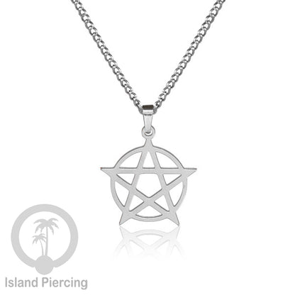 Kalung Liontin manis Stainless warna silver, motif Mandala, Naga, Hati, Ohm, Kucing, Pentagram, Steel Necklace Charm