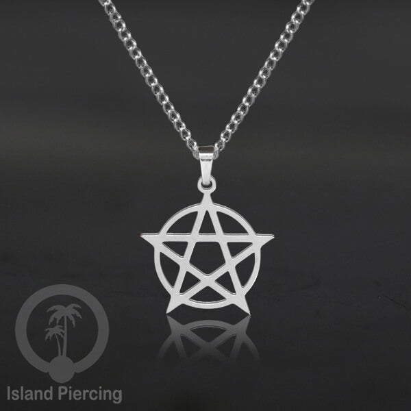Kalung Liontin manis Stainless warna silver, motif Mandala, Naga, Hati, Ohm, Kucing, Pentagram, Steel Necklace Charm