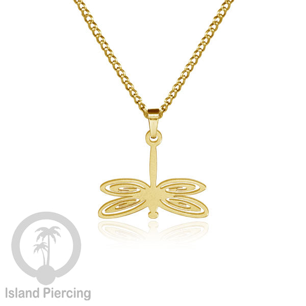 Perhiasan Stainless Kalung Liontin kecil warna Gold  motif Bunga, Dragonfly, Kunci, Fairy, Butterfly, Spider