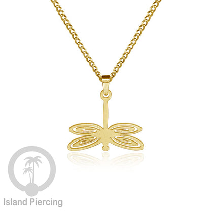Perhiasan Stainless Kalung Liontin kecil warna Gold  motif Bunga, Dragonfly, Kunci, Fairy, Butterfly, Spider