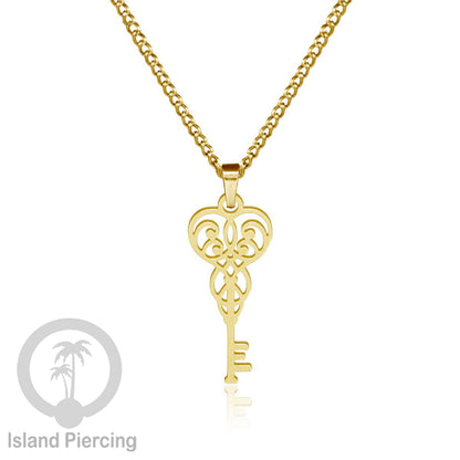 Perhiasan Stainless Kalung Liontin kecil warna Gold  motif Bunga, Dragonfly, Kunci, Fairy, Butterfly, Spider