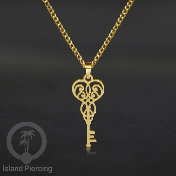 Perhiasan Stainless Kalung Liontin kecil warna Gold  motif Bunga, Dragonfly, Kunci, Fairy, Butterfly, Spider