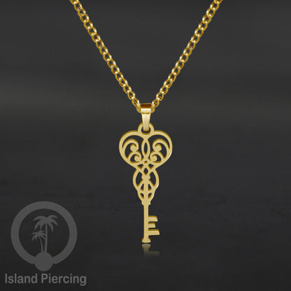 Perhiasan Stainless Kalung Liontin kecil warna Gold  motif Bunga, Dragonfly, Kunci, Fairy, Butterfly, Spider