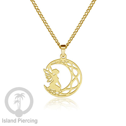 Perhiasan Stainless Kalung Liontin kecil warna Gold  motif Bunga, Dragonfly, Kunci, Fairy, Butterfly, Spider