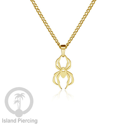 Perhiasan Stainless Kalung Liontin kecil warna Gold  motif Bunga, Dragonfly, Kunci, Fairy, Butterfly, Spider