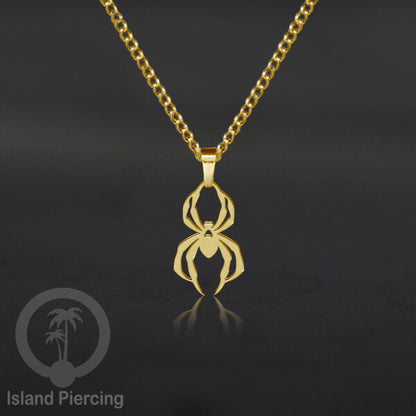 Perhiasan Stainless Kalung Liontin kecil warna Gold  motif Bunga, Dragonfly, Kunci, Fairy, Butterfly, Spider