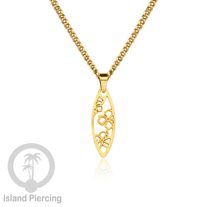 Kalung Stainless dengan Liontin Surf warna Gold. Banyak variasi Bandul Surf Board Necklace