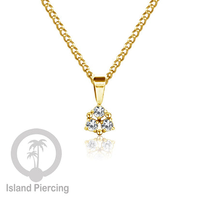 Liontin kecil warna gold dengan Kristal Zircon. Steel Necklace with Zirconia Crystals