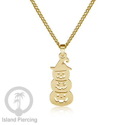 Necklace Halloween Kalung Stainless warna gold Liotin motif gothic tengkorak, peti, sihir