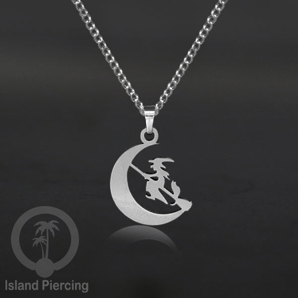Necklace Halloween Kalung Stainless warna silver Liotin motif gothic tengkorak, peti, sihir