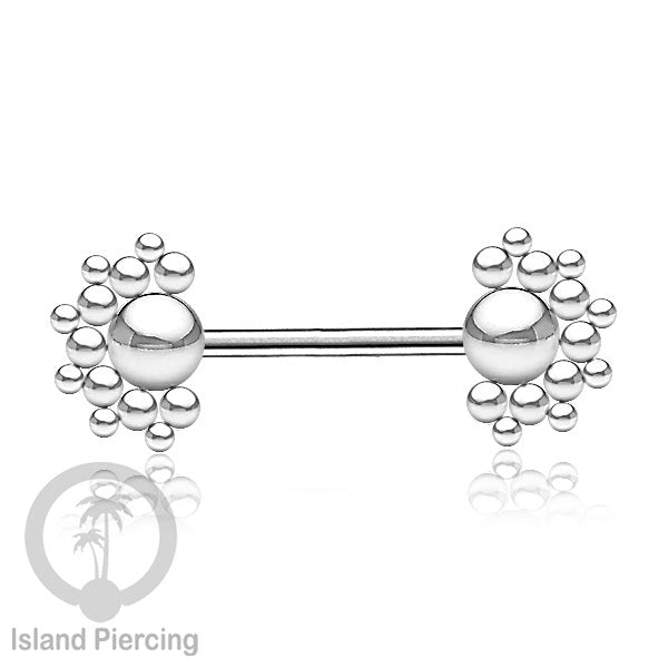 Steel nipple piercing, Steel barbells, Tindik puting berbahan Stainless steel, warna silver.