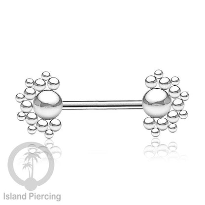 Steel nipple piercing, Steel barbells, Tindik puting berbahan Stainless steel, warna silver.