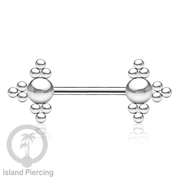 Steel nipple piercing, Steel barbells, Tindik puting berbahan Stainless steel, warna silver.