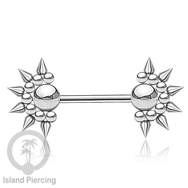 Steel nipple piercing, Steel barbells, Tindik puting berbahan Stainless steel, warna silver.