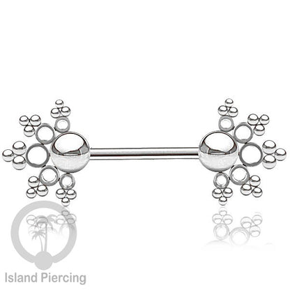 Steel nipple piercing, Steel barbells, Tindik puting berbahan Stainless steel, warna silver.