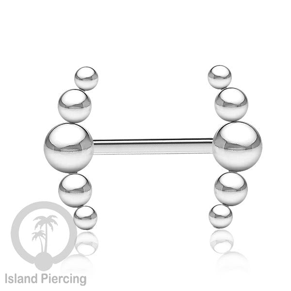 Steel nipple piercing, Steel barbells, Tindik puting berbahan Stainless steel, warna silver.