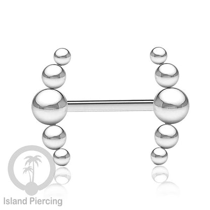 Steel nipple piercing, Steel barbells, Tindik puting berbahan Stainless steel, warna silver.