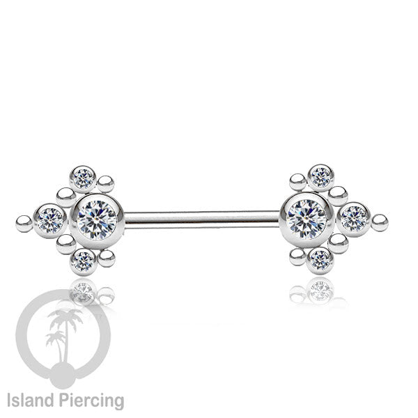 Tindik Aksesoris Puting Stainless warna silver banyak model kristal Zirconia Nipple Body Jewelry