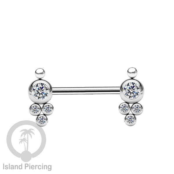 Tindik Aksesoris Puting Stainless warna silver banyak model kristal Zirconia Nipple Body Jewelry