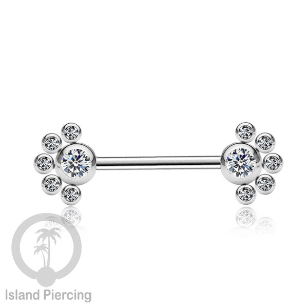 Tindik Aksesoris Puting Stainless warna silver banyak model kristal Zirconia Nipple Body Jewelry