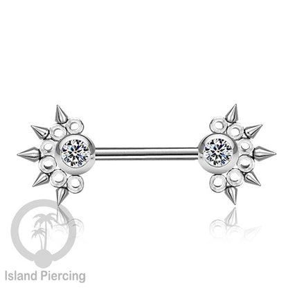 Tindik Aksesoris Puting Stainless warna silver banyak model kristal Zirconia Nipple Body Jewelry