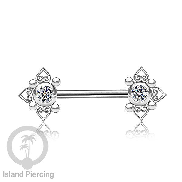 Tindik Aksesoris Puting Stainless warna silver banyak model kristal Zirconia Nipple Body Jewelry