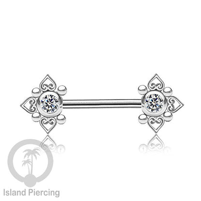 Tindik Aksesoris Puting Stainless warna silver banyak model kristal Zirconia Nipple Body Jewelry