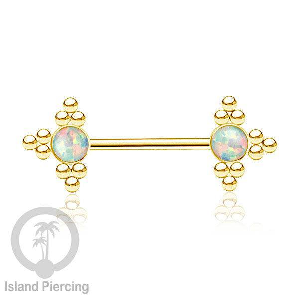 Steel Nipple Jewelry, Tindik Piercing Puting dengan bola baja kecil dan batu