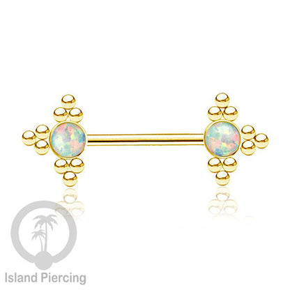 Steel Nipple Jewelry, Tindik Piercing Puting dengan bola baja kecil dan batu
