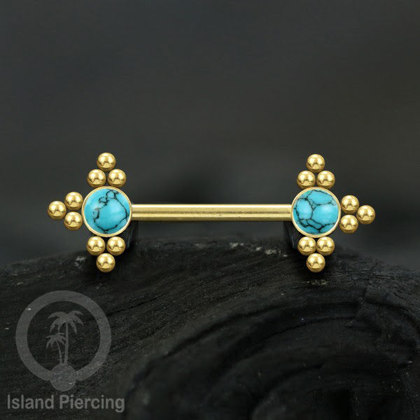 Steel Nipple Jewelry, Tindik Piercing Puting dengan bola baja kecil dan batu