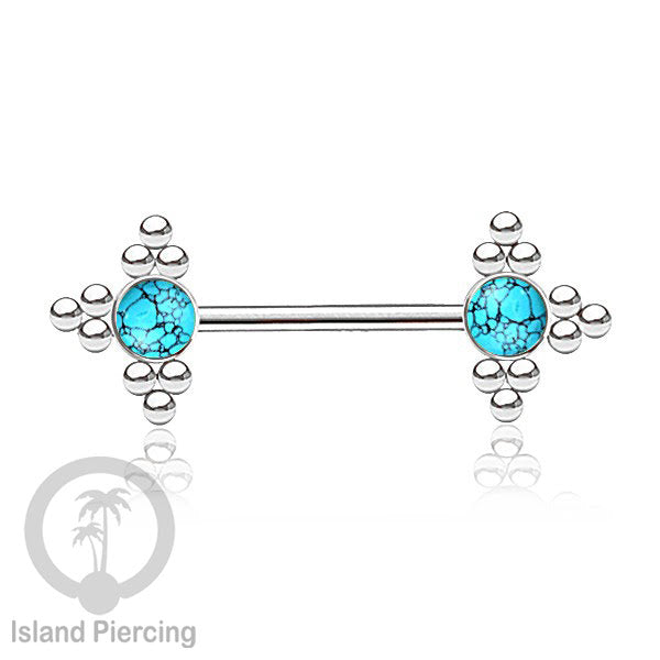 Steel Nipple Jewelry, Tindik Piercing Puting dengan bola baja kecil dan batu