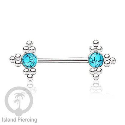 Steel Nipple Jewelry, Tindik Piercing Puting dengan bola baja kecil dan batu