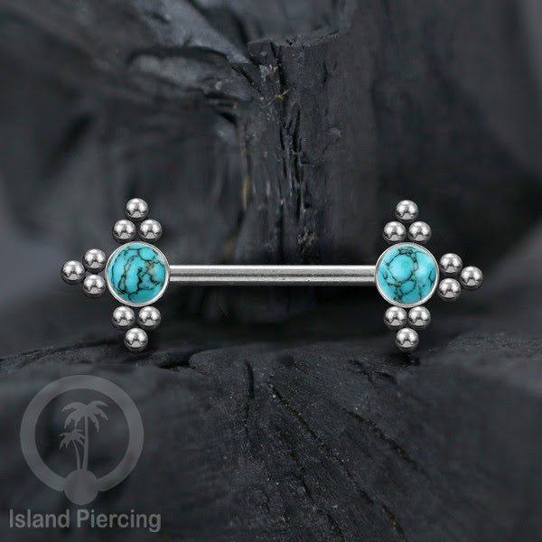 Steel Nipple Jewelry, Tindik Piercing Puting dengan bola baja kecil dan batu
