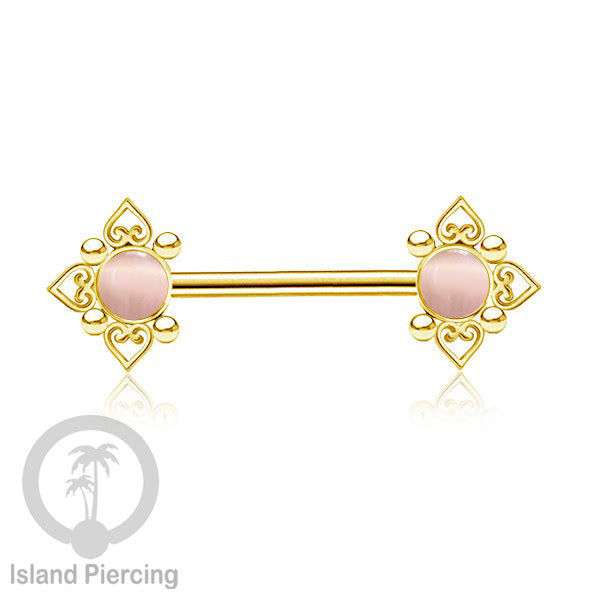 Nipple Piercing Jewelry, Tindik Puting Stainless motif Love Heart dengan batu cantik.