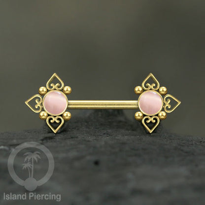 Nipple Piercing Jewelry, Tindik Puting Stainless motif Love Heart dengan batu cantik.