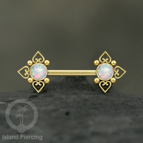 Nipple Piercing Jewelry, Tindik Puting Stainless motif Love Heart dengan batu cantik.