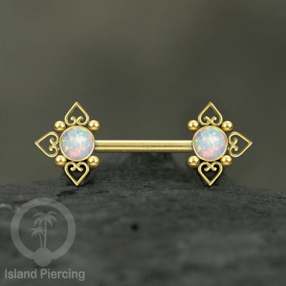 Nipple Piercing Jewelry, Tindik Puting Stainless motif Love Heart dengan batu cantik.
