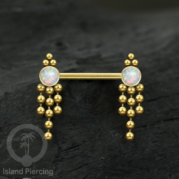 Aksesoris Puting terbuat dari baja Stainless dengan Turquoise, Pearl, atau Opal Putih