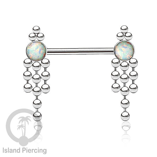 Aksesoris Puting terbuat dari baja Stainless dengan Turquoise, Pearl, atau Opal Putih