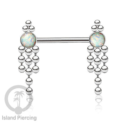 Aksesoris Puting terbuat dari baja Stainless dengan Turquoise, Pearl, atau Opal Putih