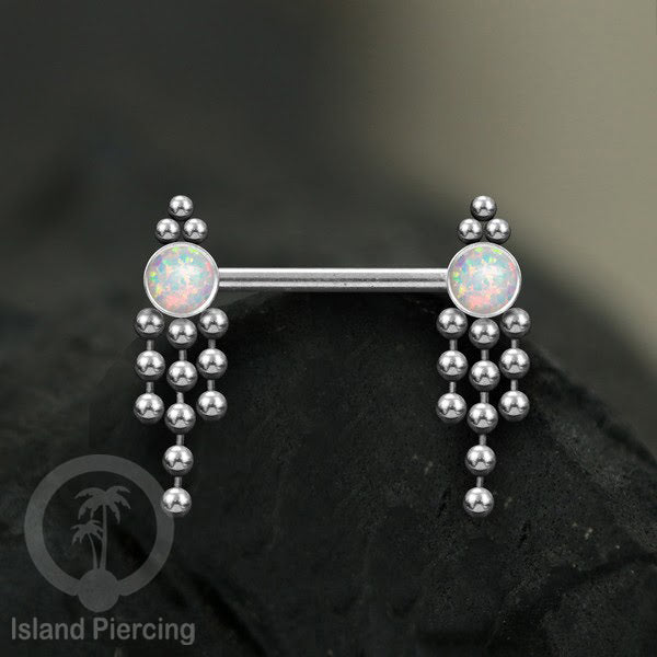 Aksesoris Puting terbuat dari baja Stainless dengan Turquoise, Pearl, atau Opal Putih